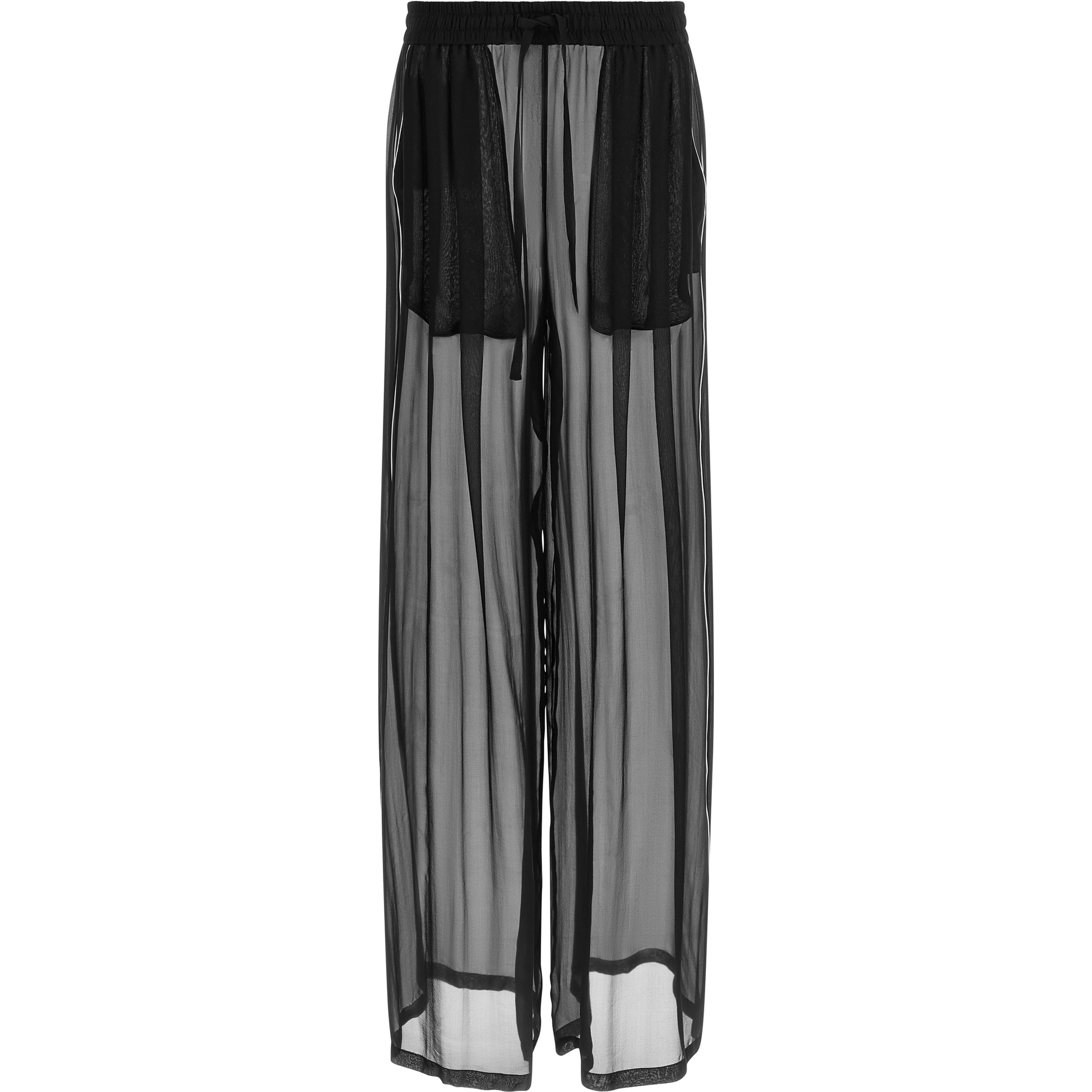 Black Silk Casual Pants