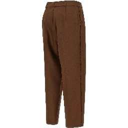 Beige Wool Casual Pants