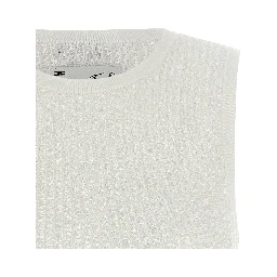 White Viscose Sleeveles T-Shirt