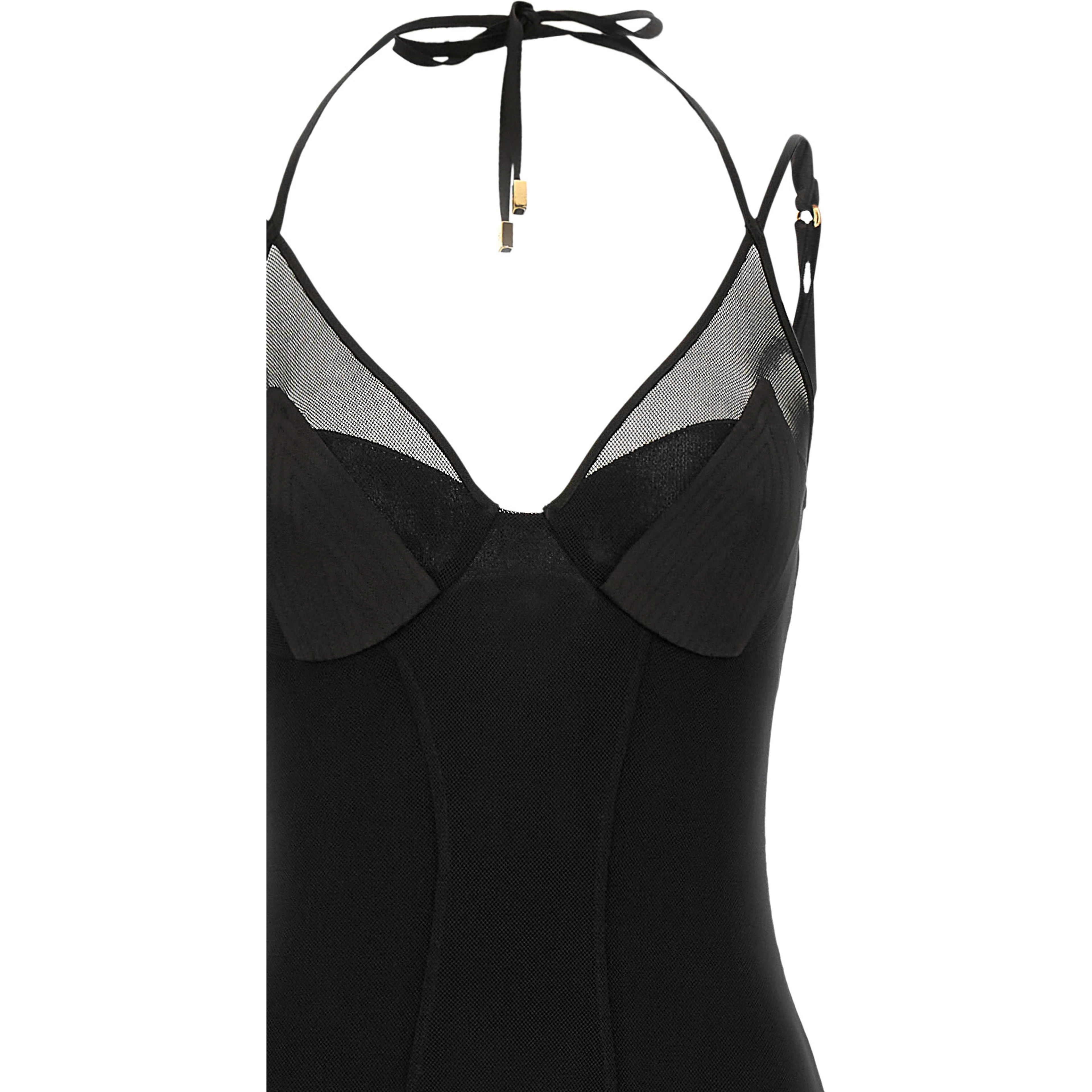 Black Polyamide Long Dress