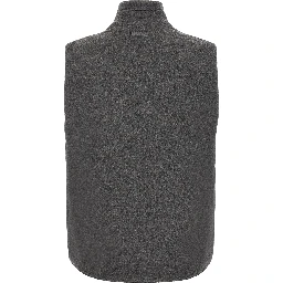 Gray Virgin Wool Sleeveless Jacket