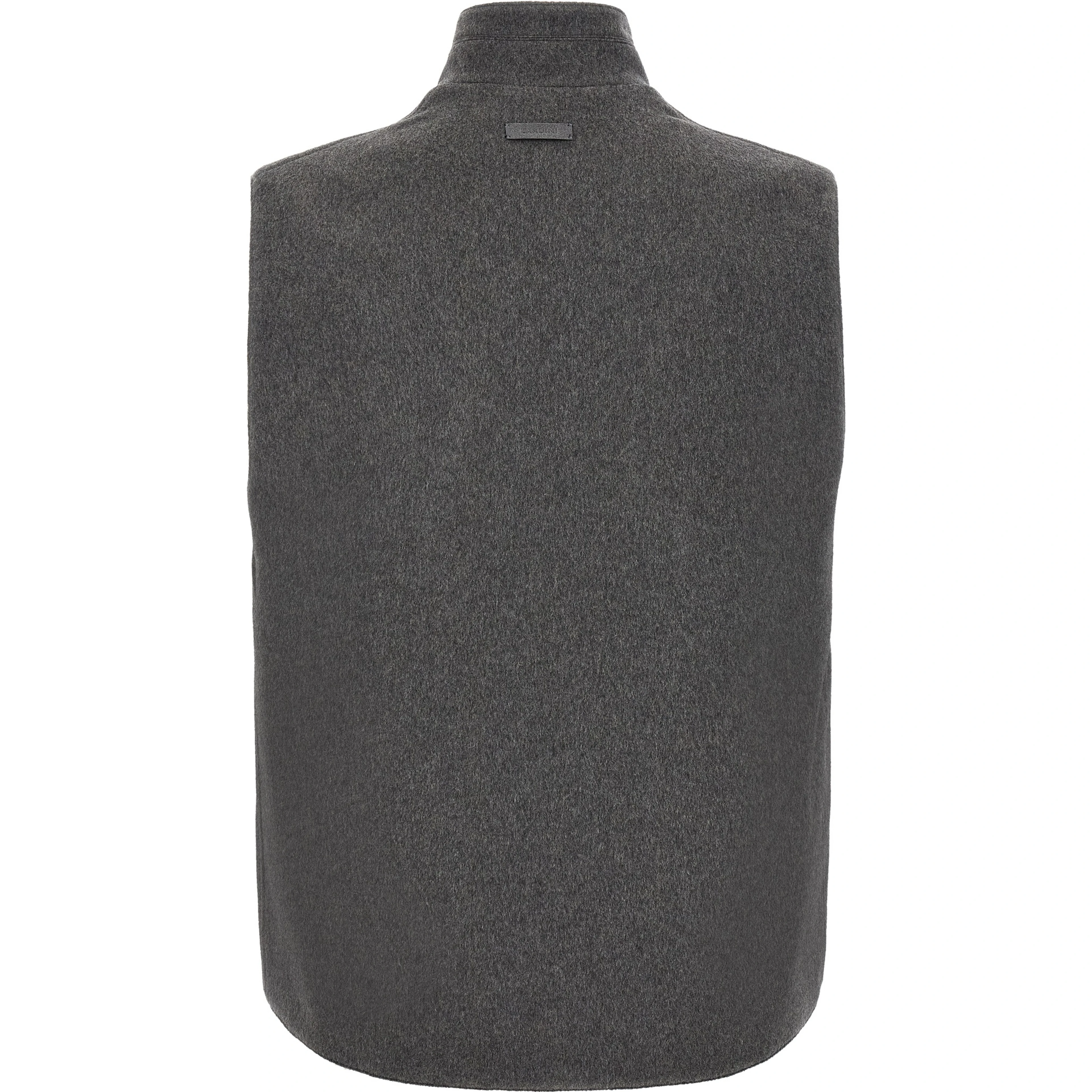 Gray Virgin Wool Sleeveless Jacket