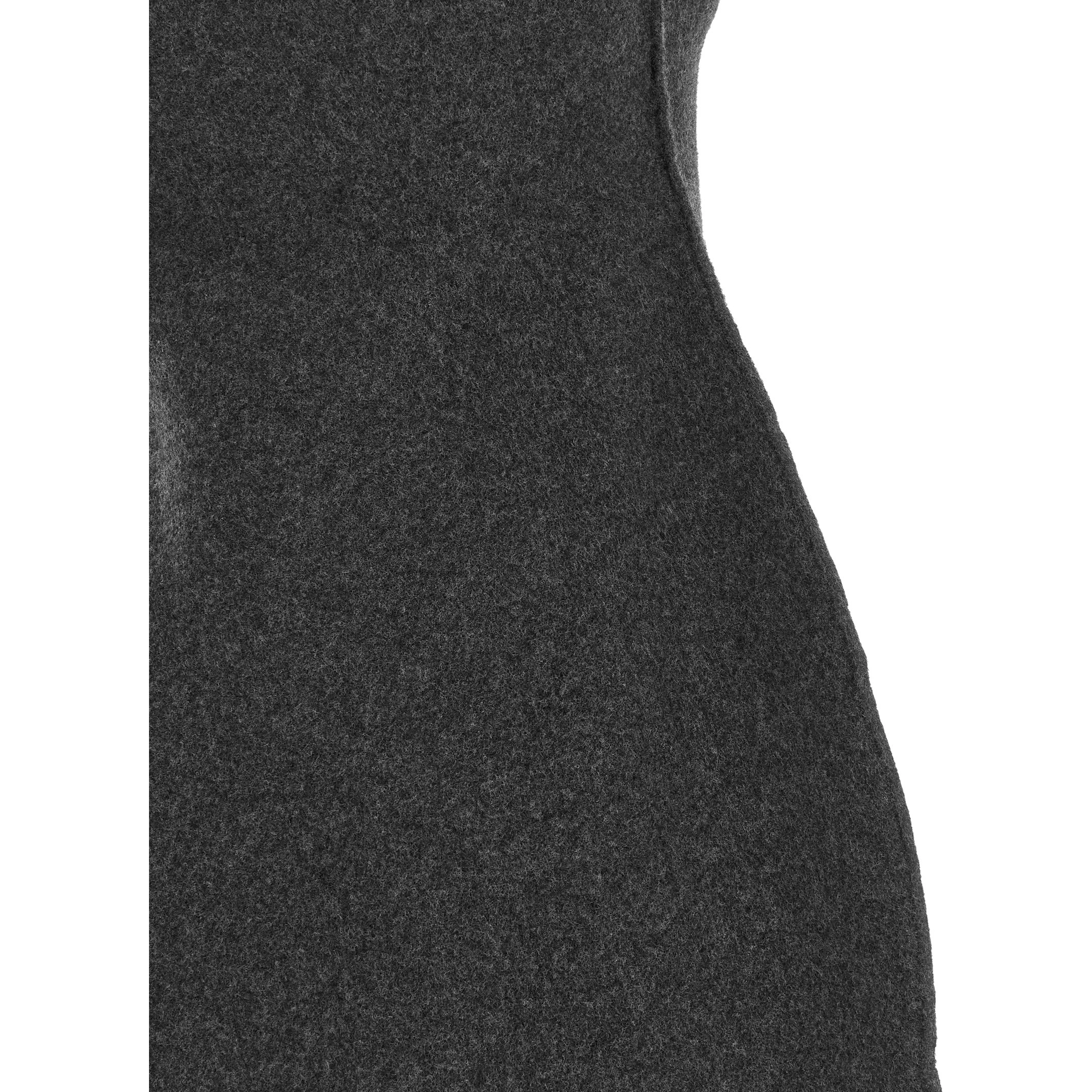 Gray Virgin Wool Midi Dress