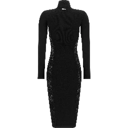 Black Viscose Midi Dress