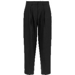 Black Wool Cropped Pants