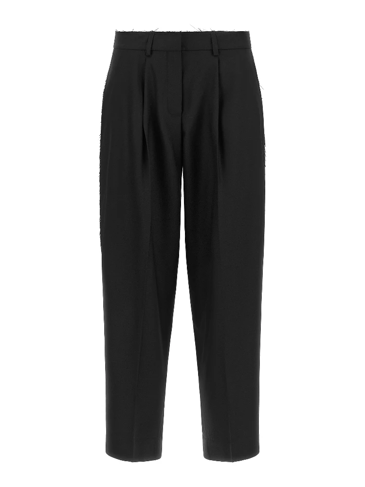 Black Wool Cropped Pants