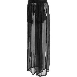 Black Silk Casual Pants