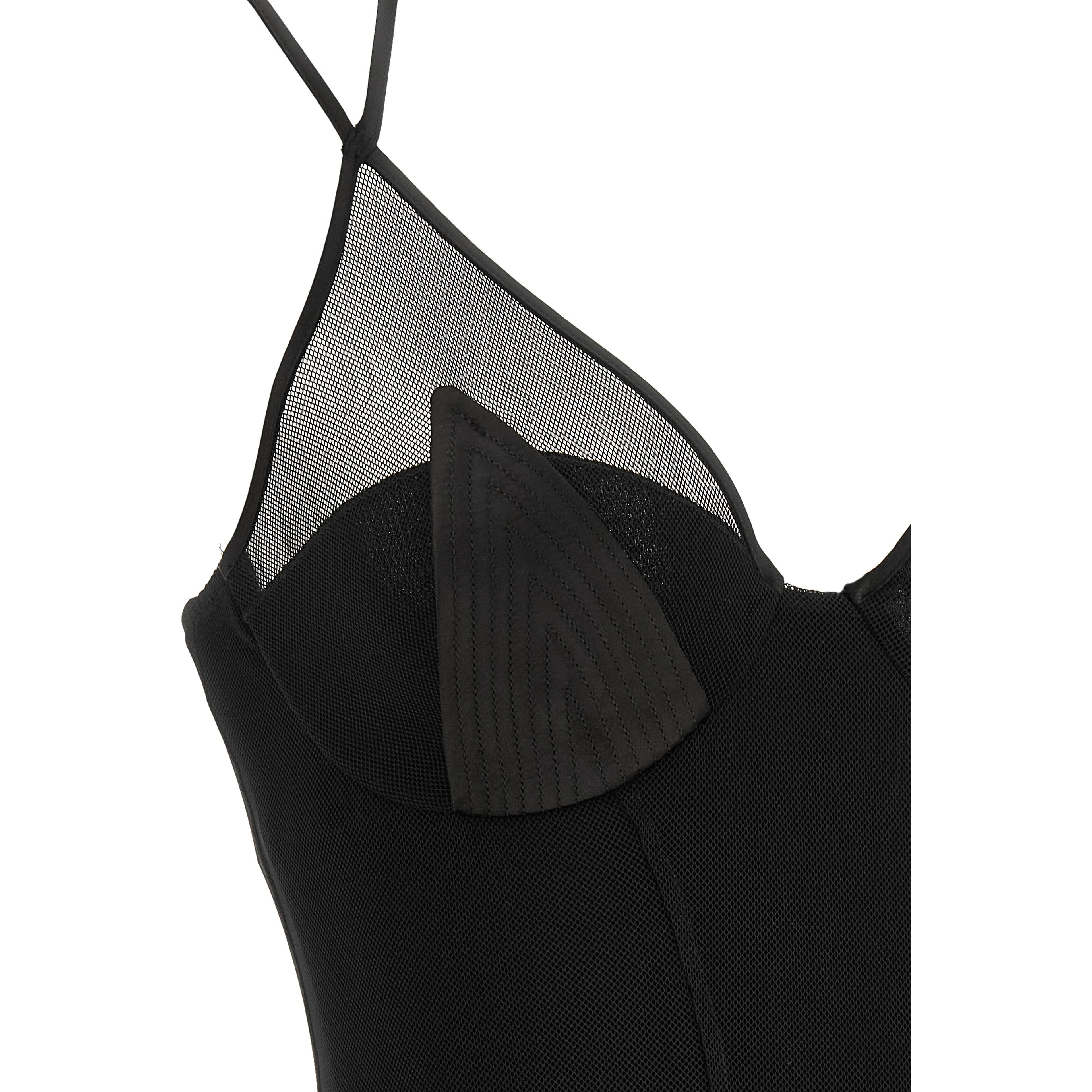 Black Polyamide Long Dress