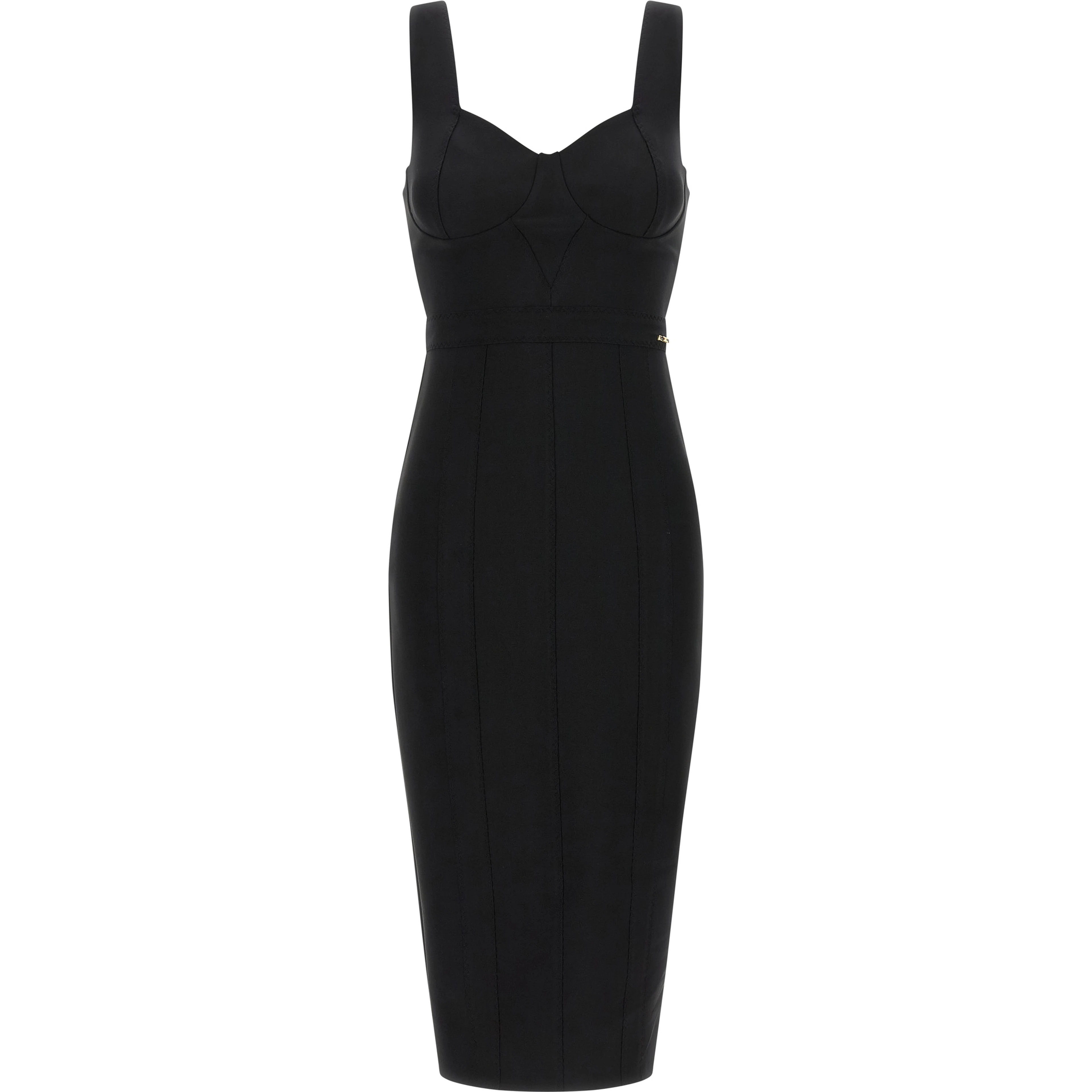 Black Polyamide Midi Dress