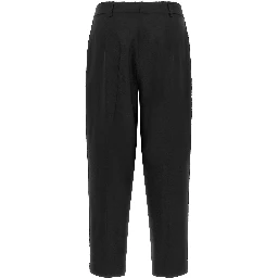 Black Wool Cropped Pants