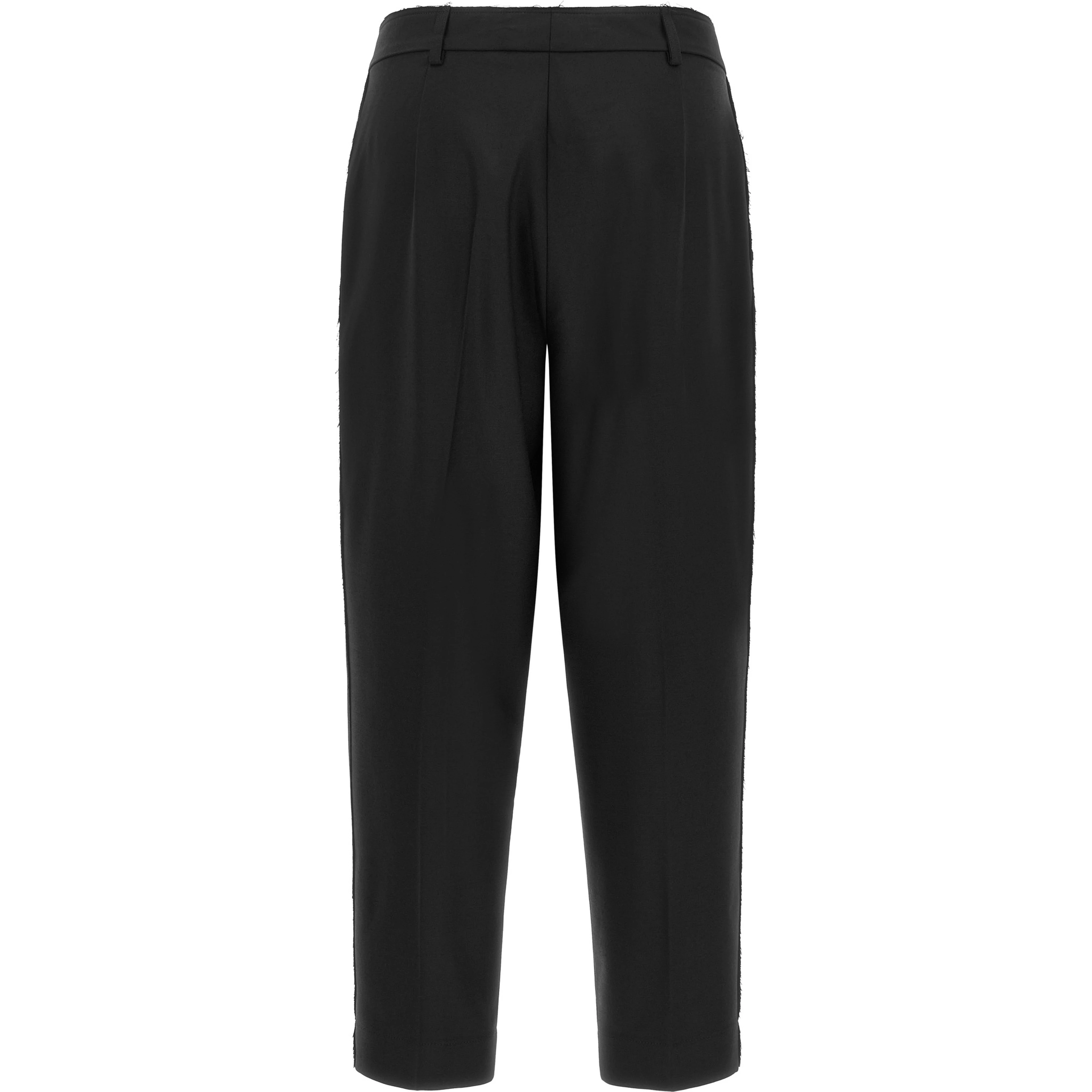 Black Wool Cropped Pants