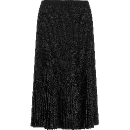 Black Viscose Midi Skirt