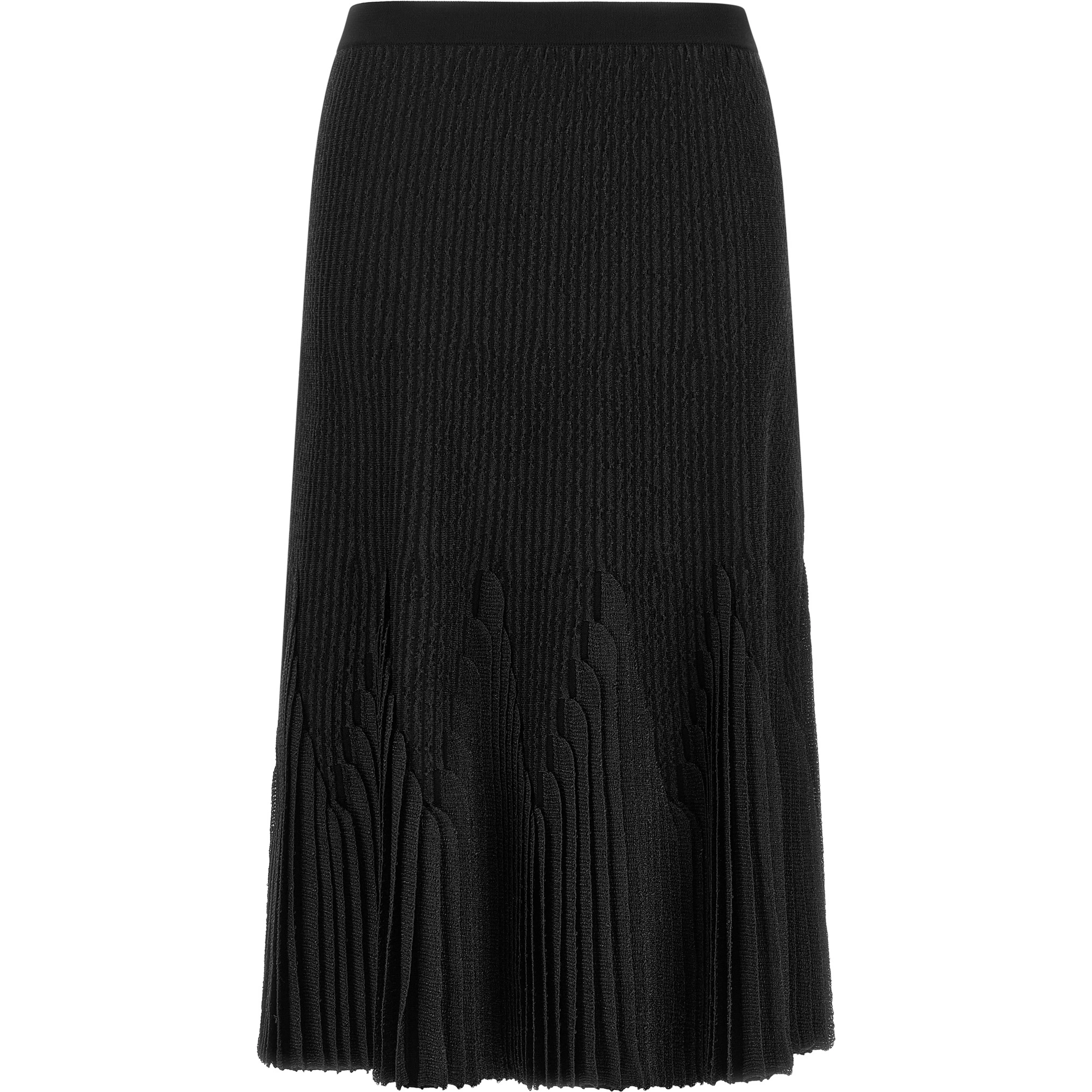 Black Viscose Midi Skirt