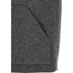 Gray Virgin Wool Sleeveless Jacket