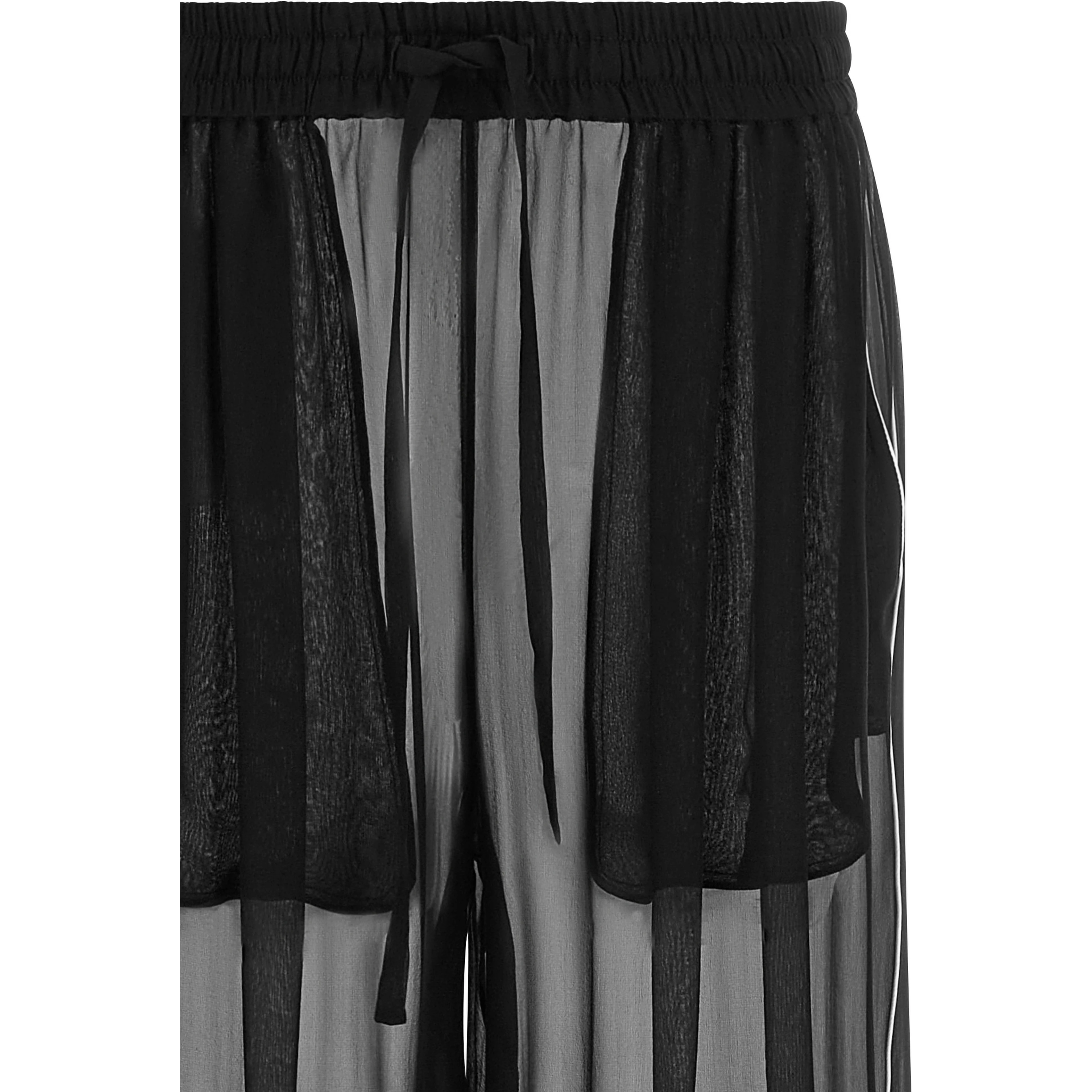 Black Silk Casual Pants