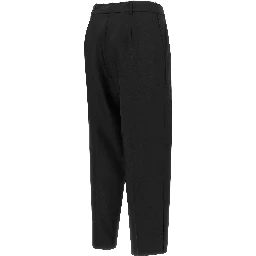 Black Wool Cropped Pants