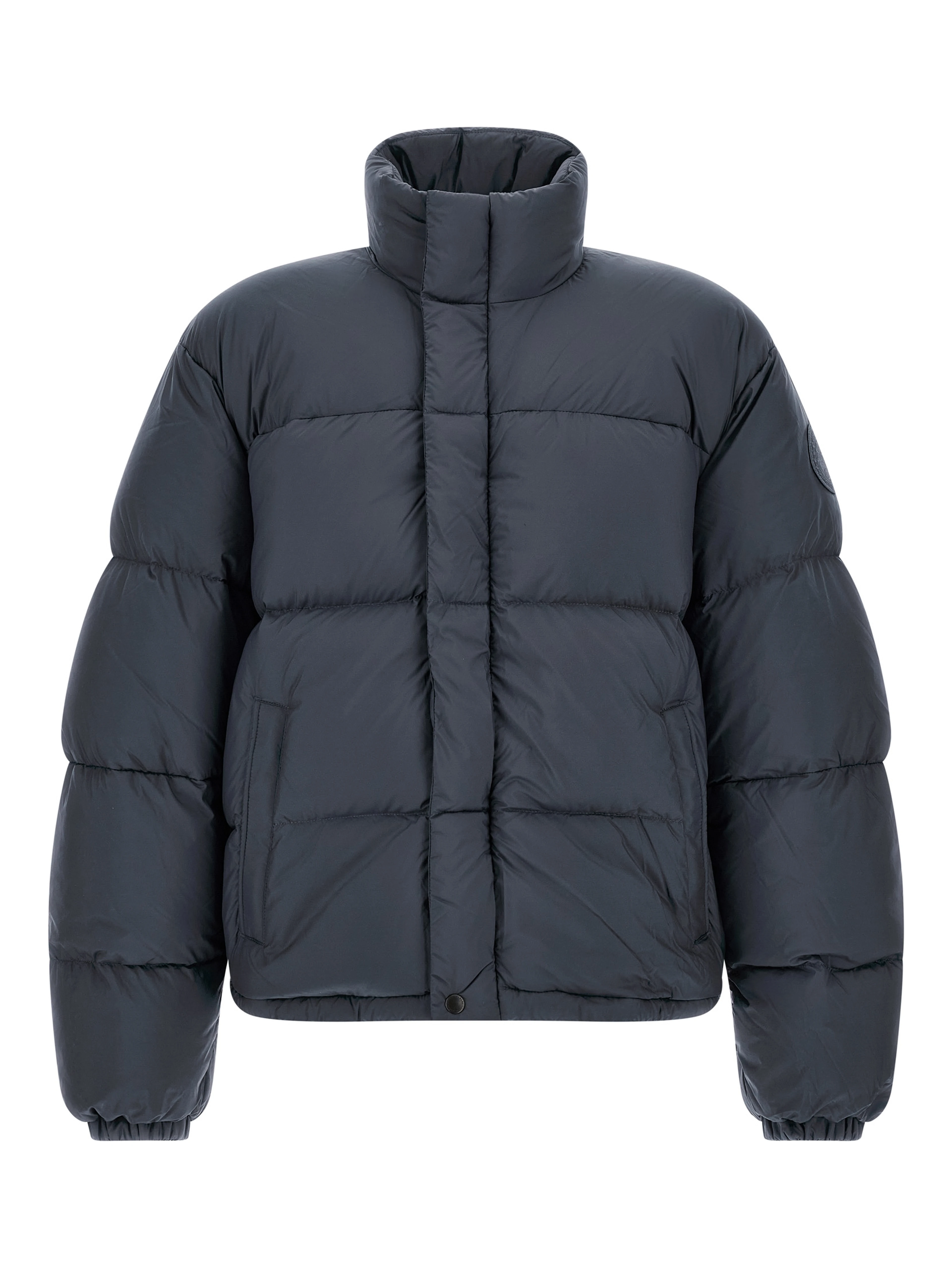 Gray Polyamide Full-Length Jacket