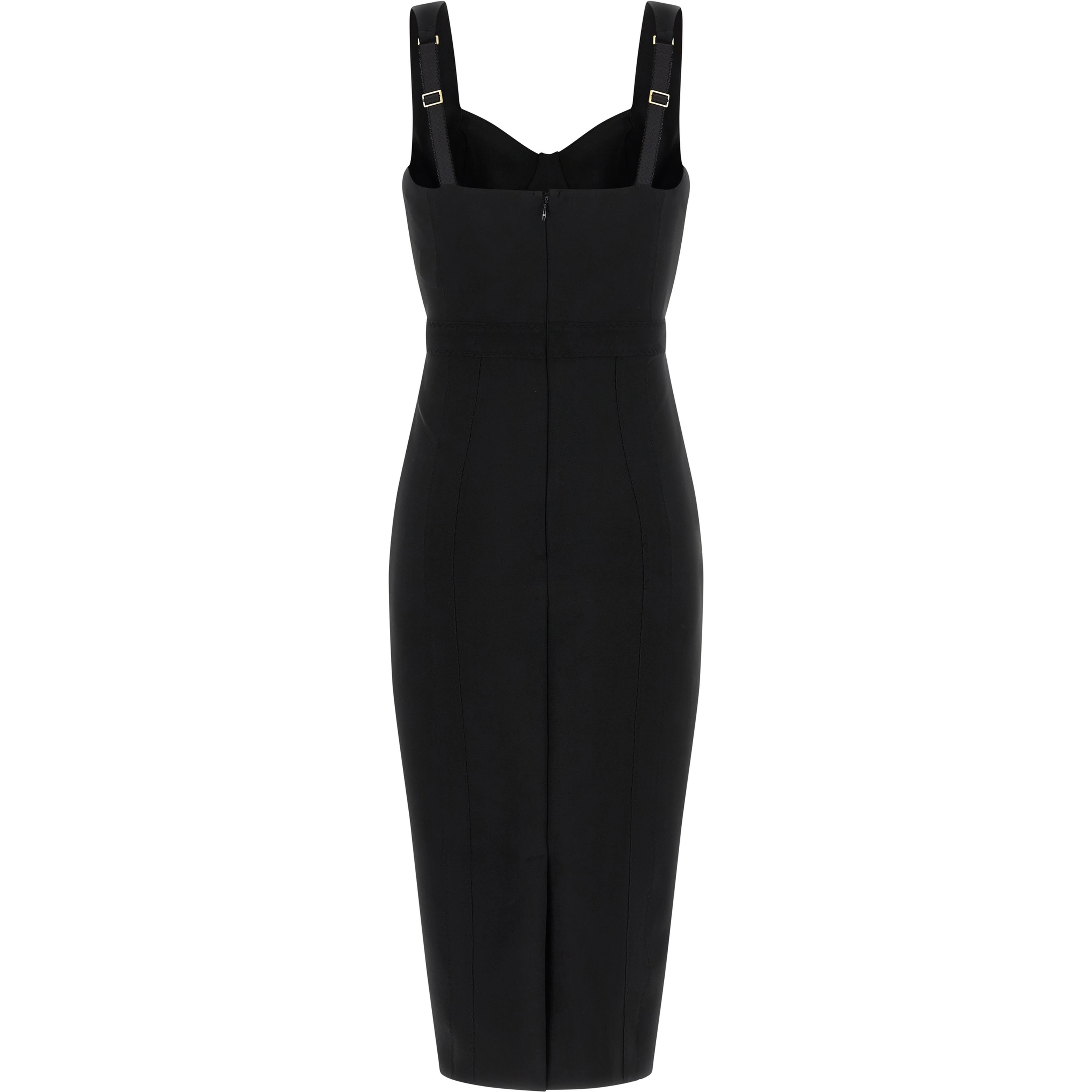 Black Polyamide Midi Dress