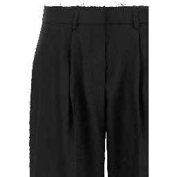 Black Wool Cropped Pants