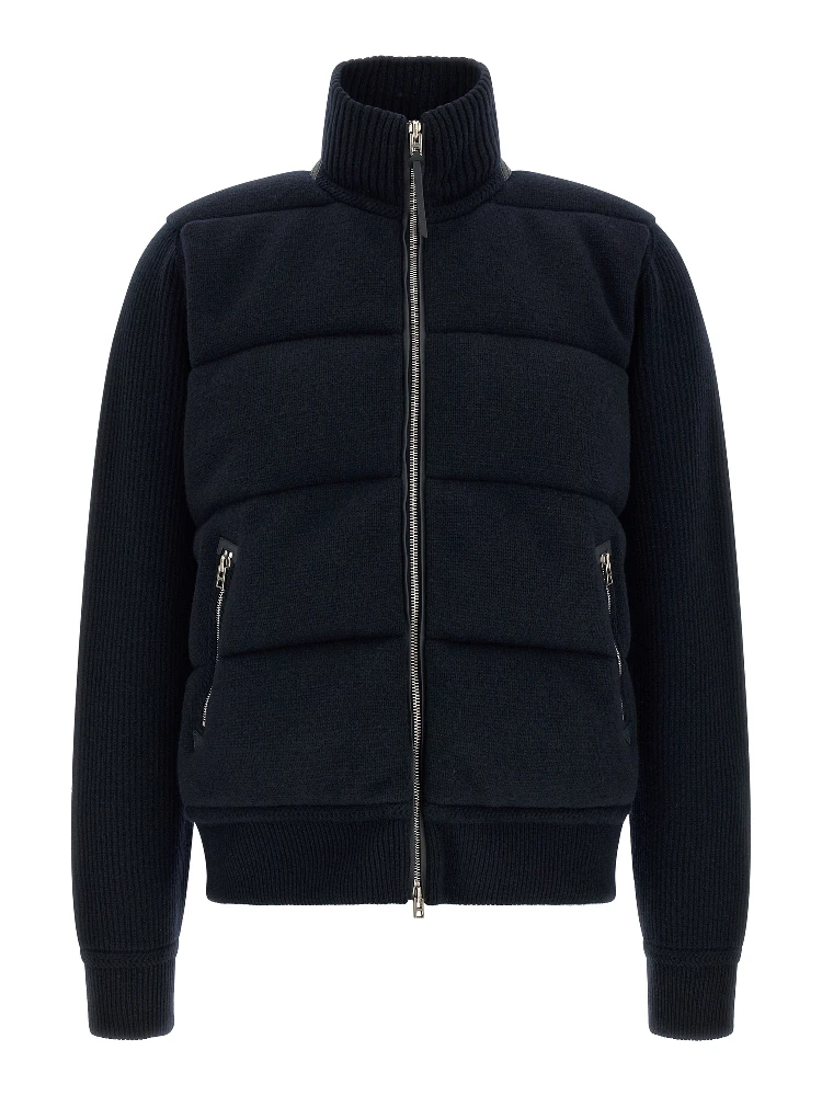 Blue Virgin Wool Full-Length Jacket