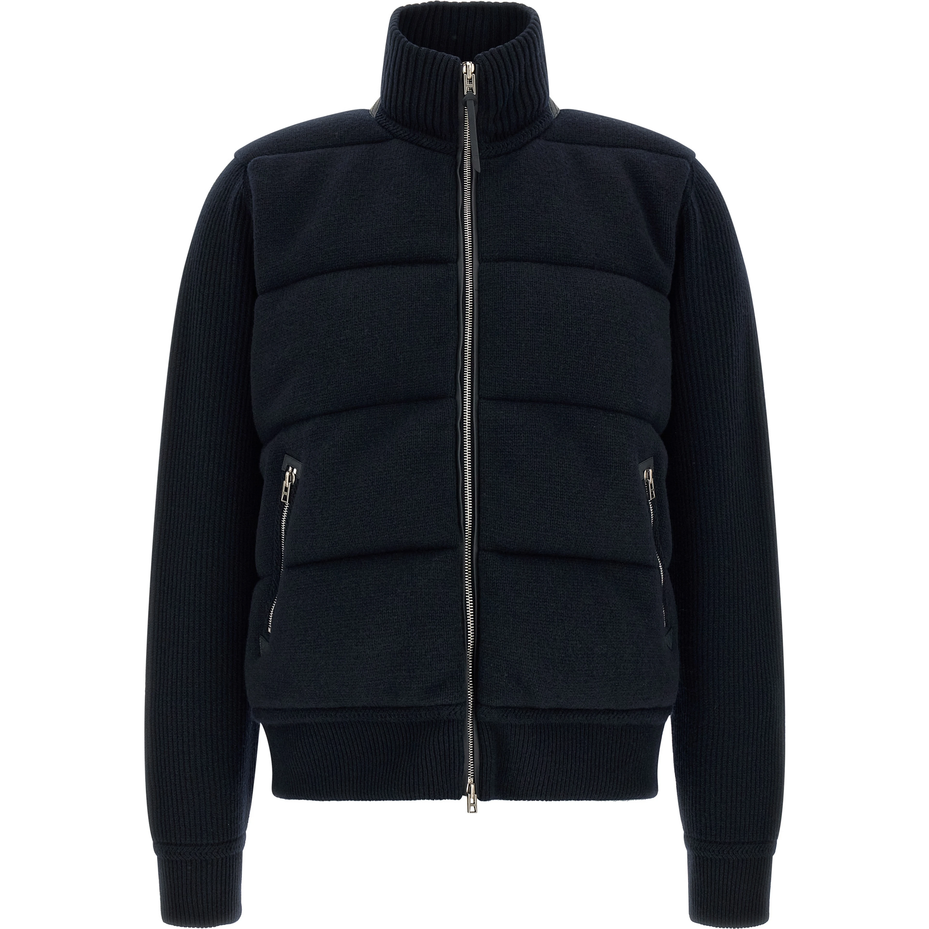 Blue Virgin Wool Full-Length Jacket