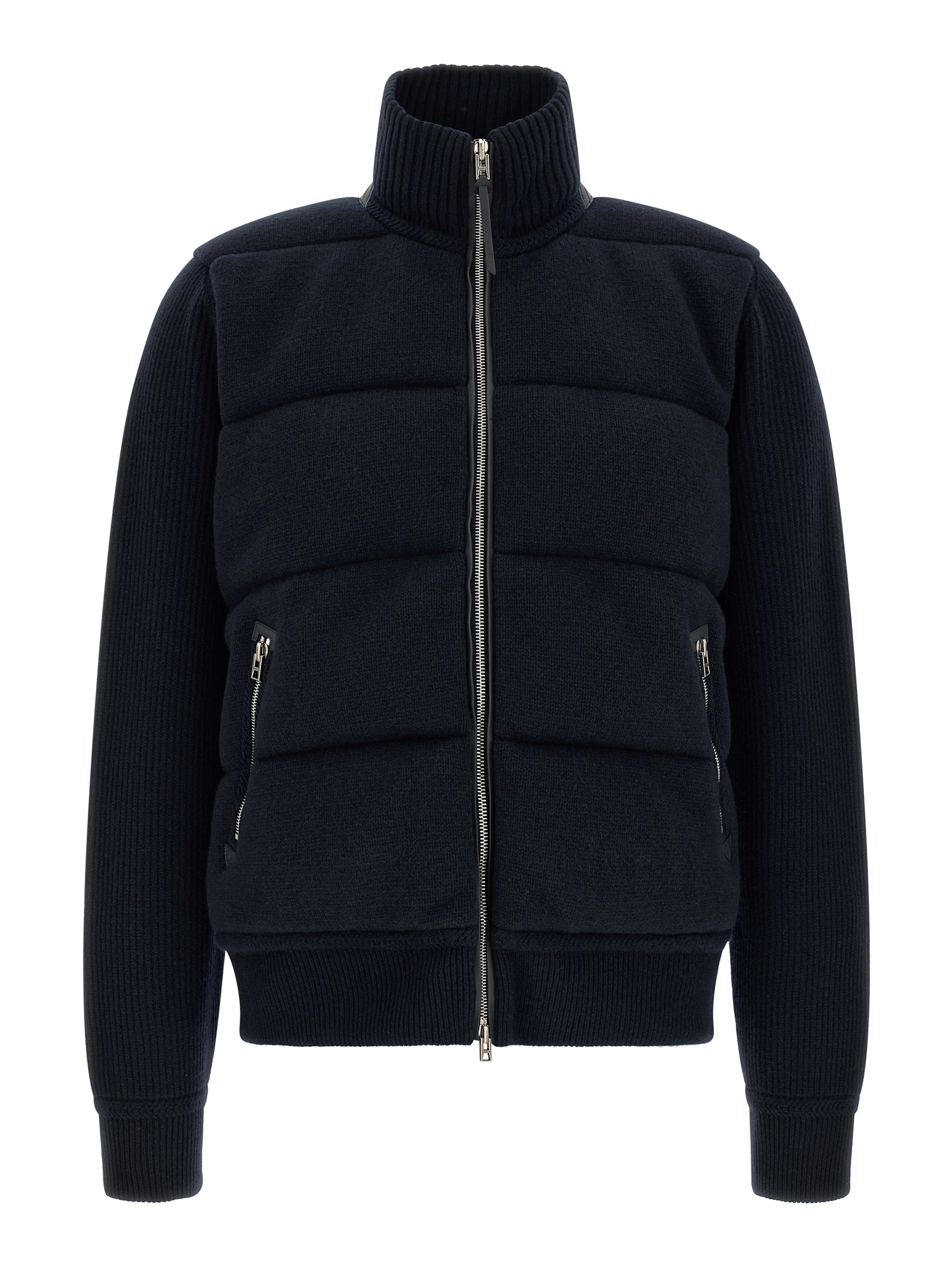 Blue Virgin Wool Full-Length Jacket
