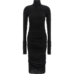 Black Lycra Midi Dress