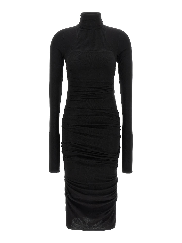 Black Lycra Midi Dress