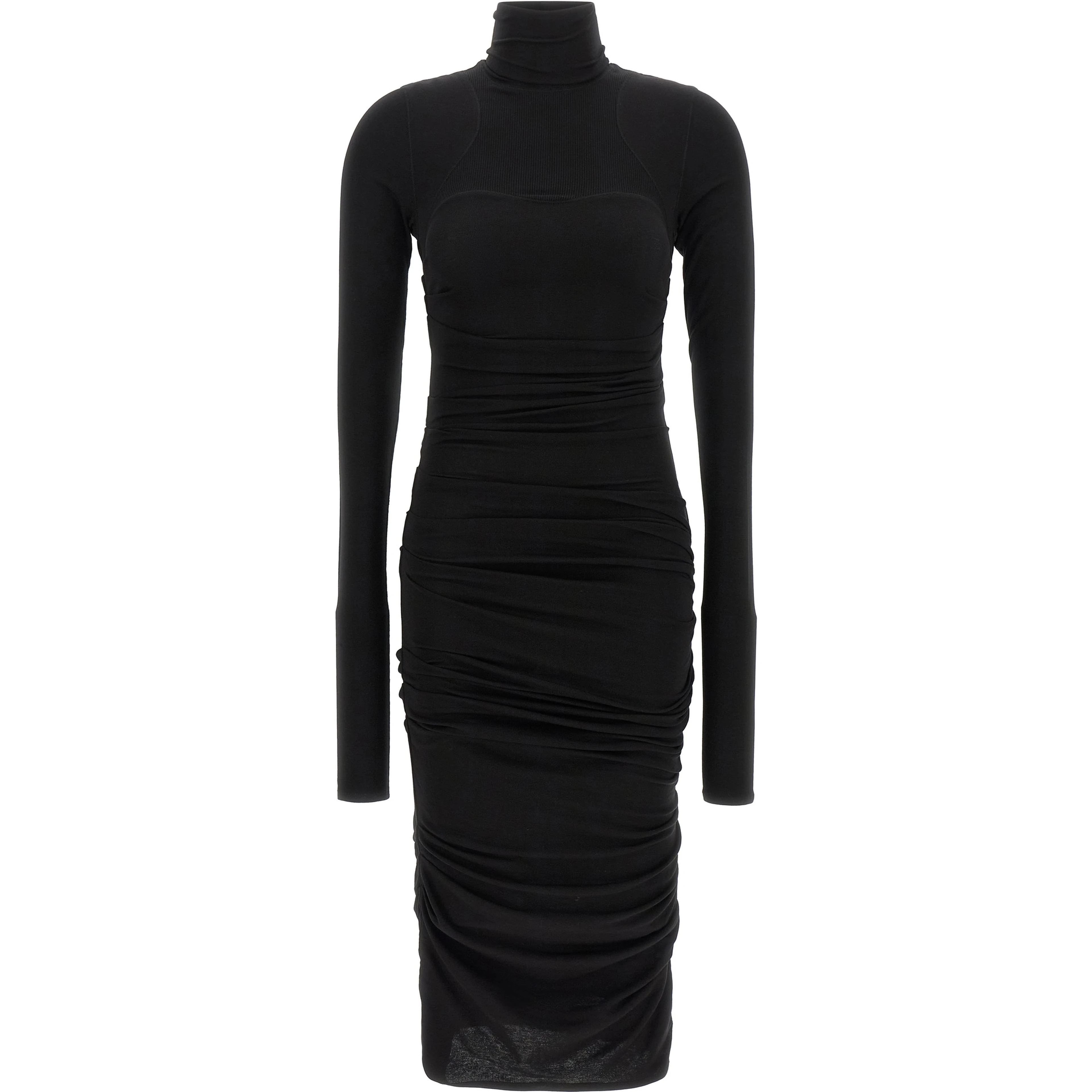 Black Lycra Midi Dress