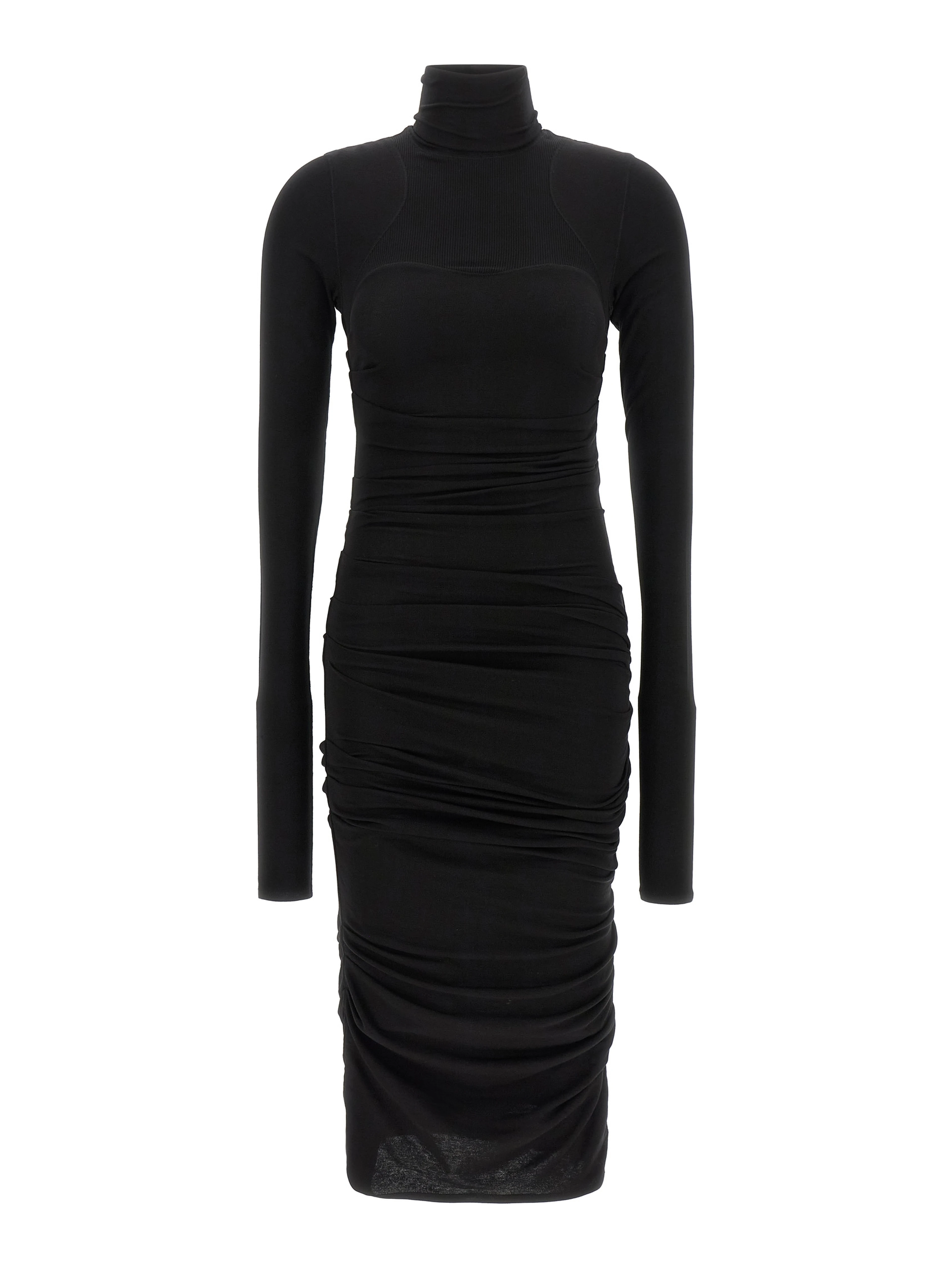 Black Lycra Midi Dress