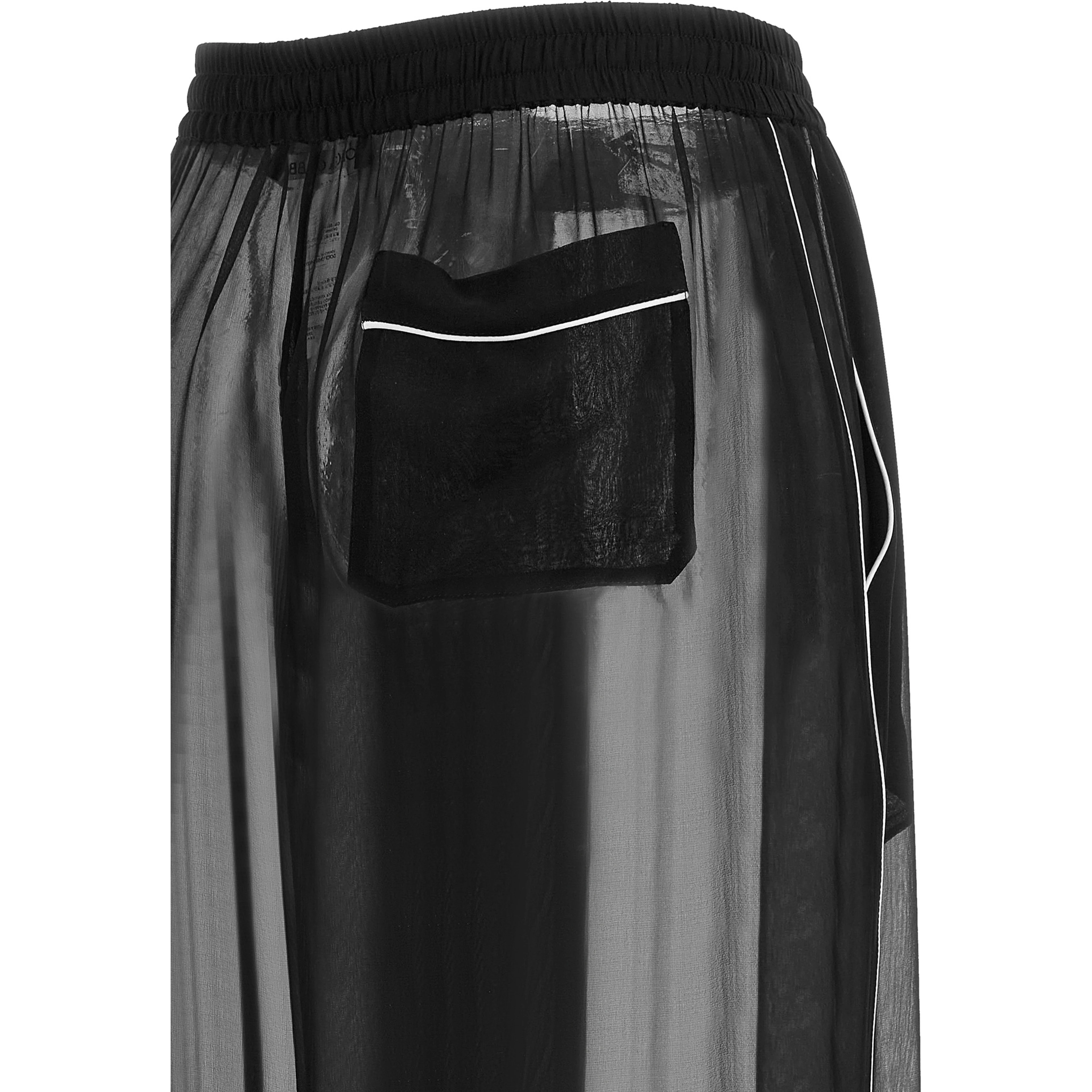 Black Silk Casual Pants