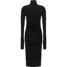 Black Lycra Midi Dress