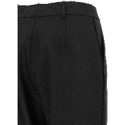 Black Wool Cropped Pants