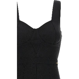 Black Polyamide Midi Dress
