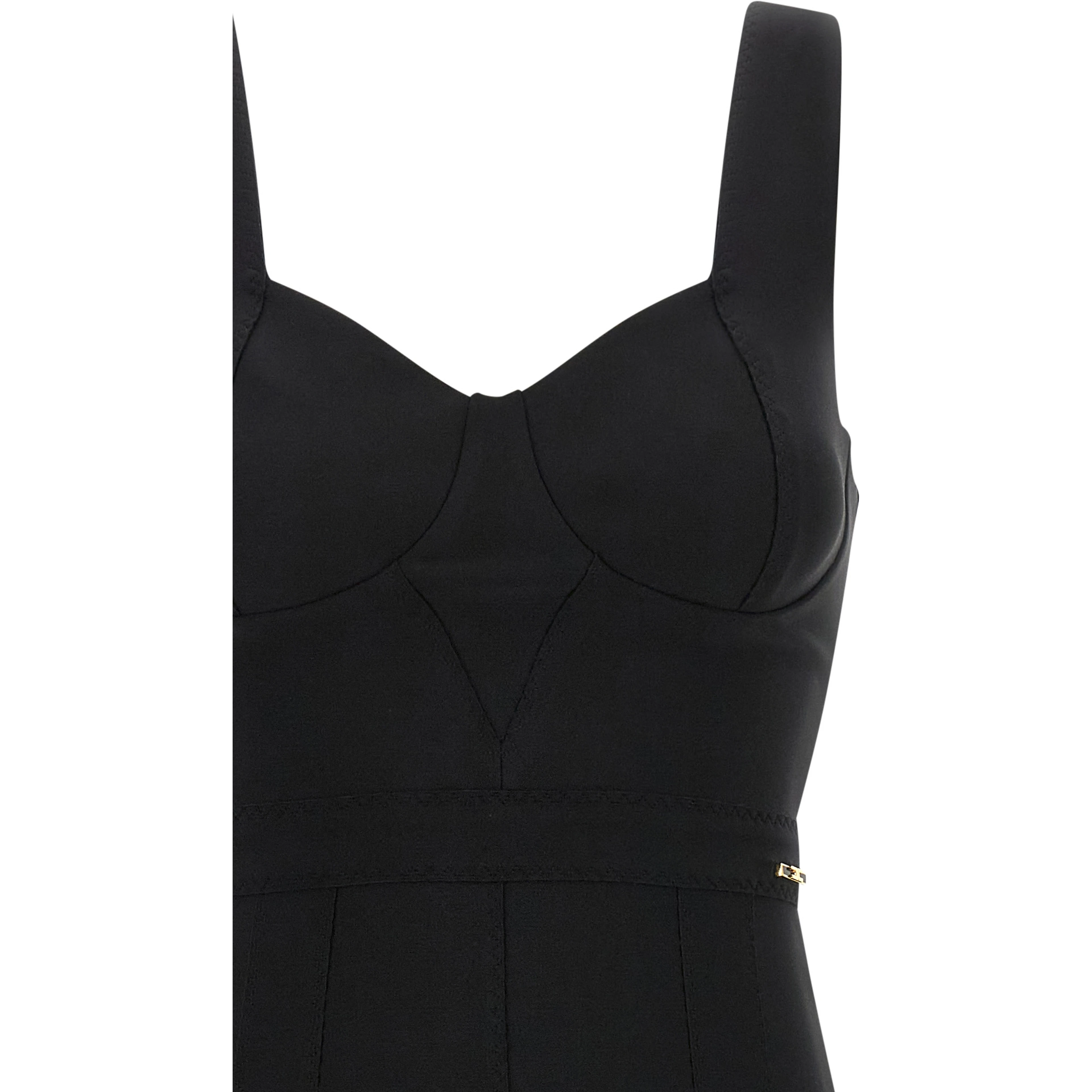 Black Polyamide Midi Dress