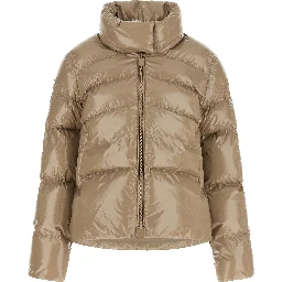 Beige Polyamide Full-Length Jacket