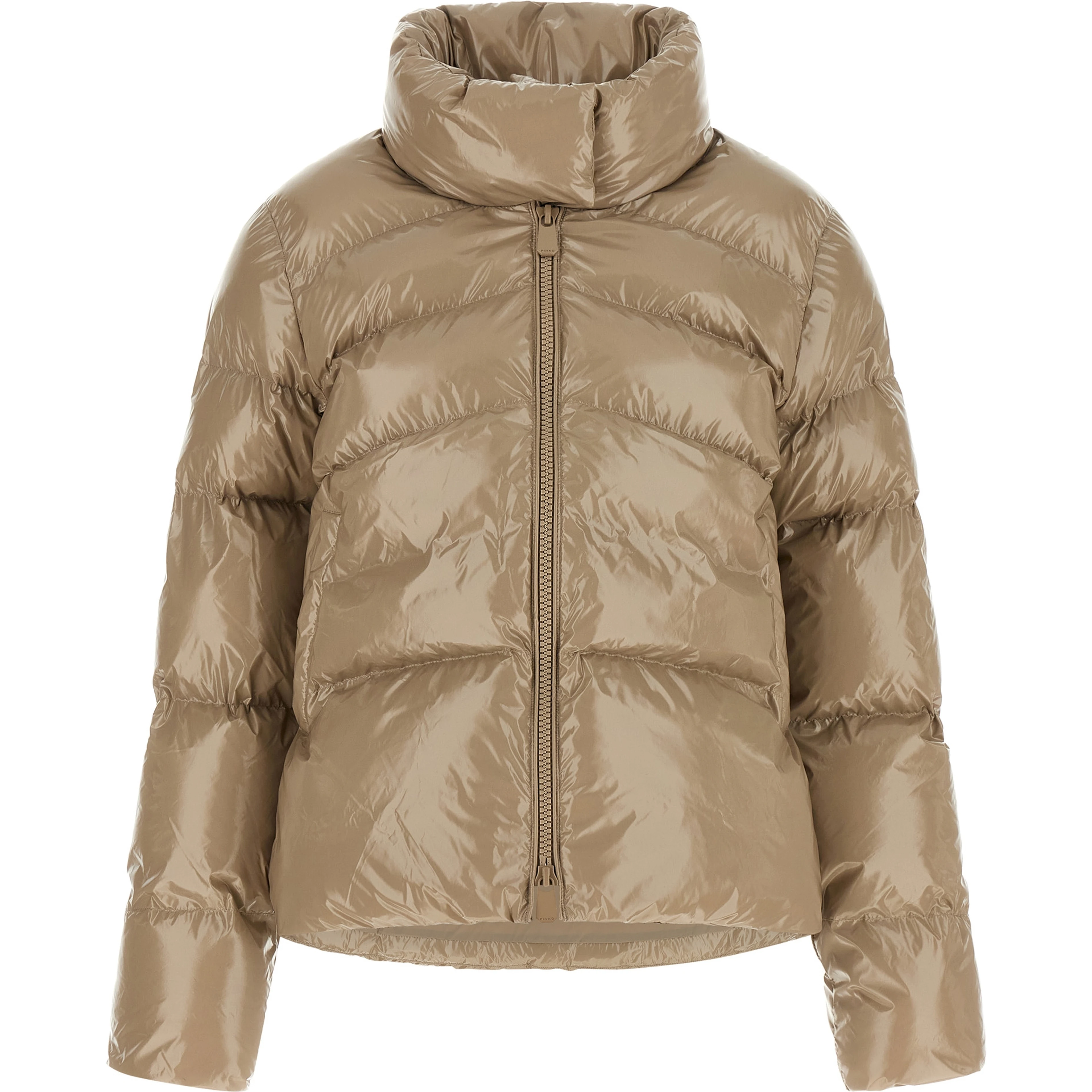 Beige Polyamide Full-Length Jacket