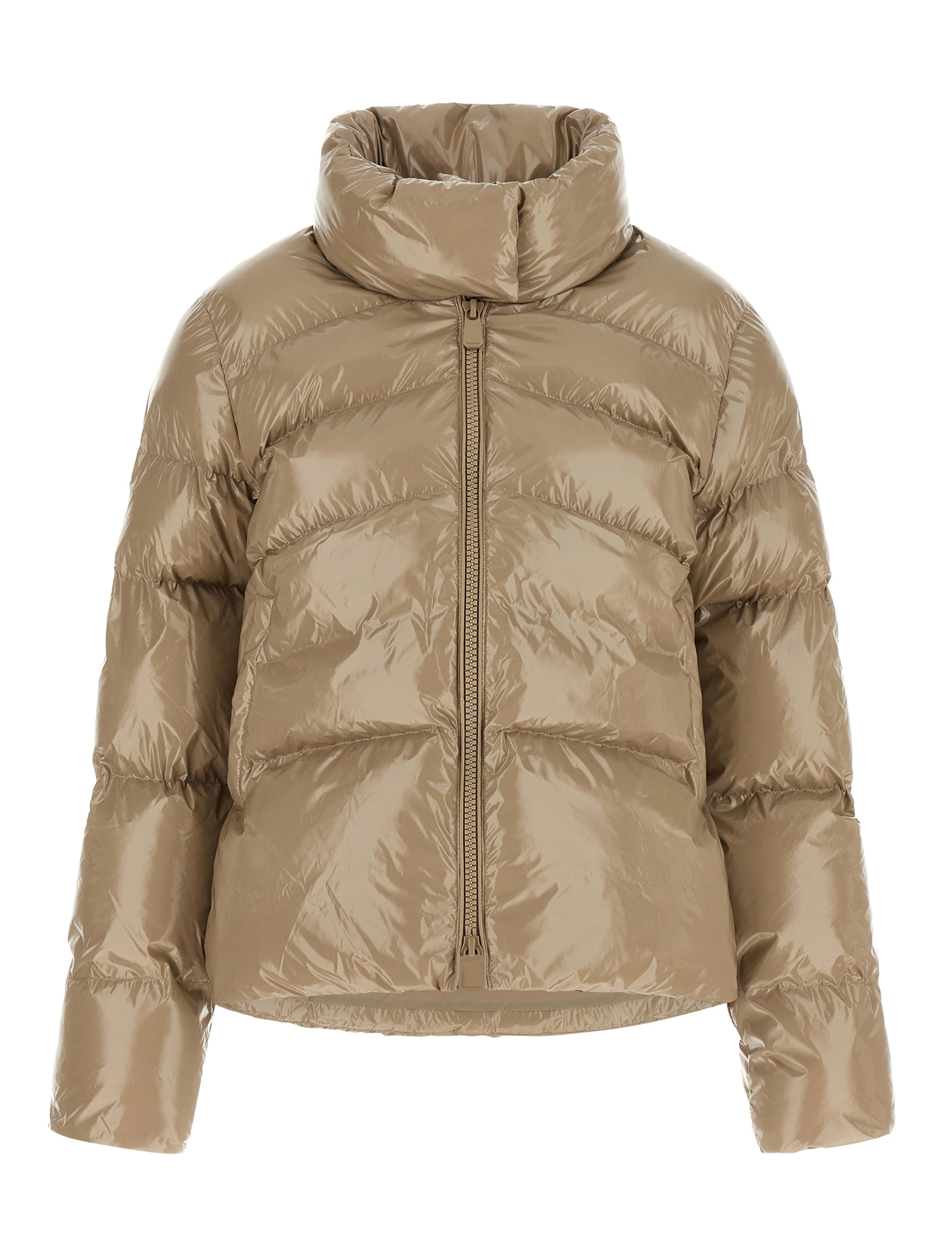 Beige Polyamide Full-Length Jacket