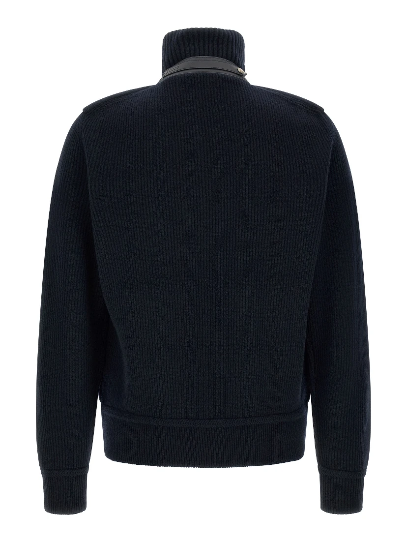 Blue Virgin Wool Full-Length Jacket