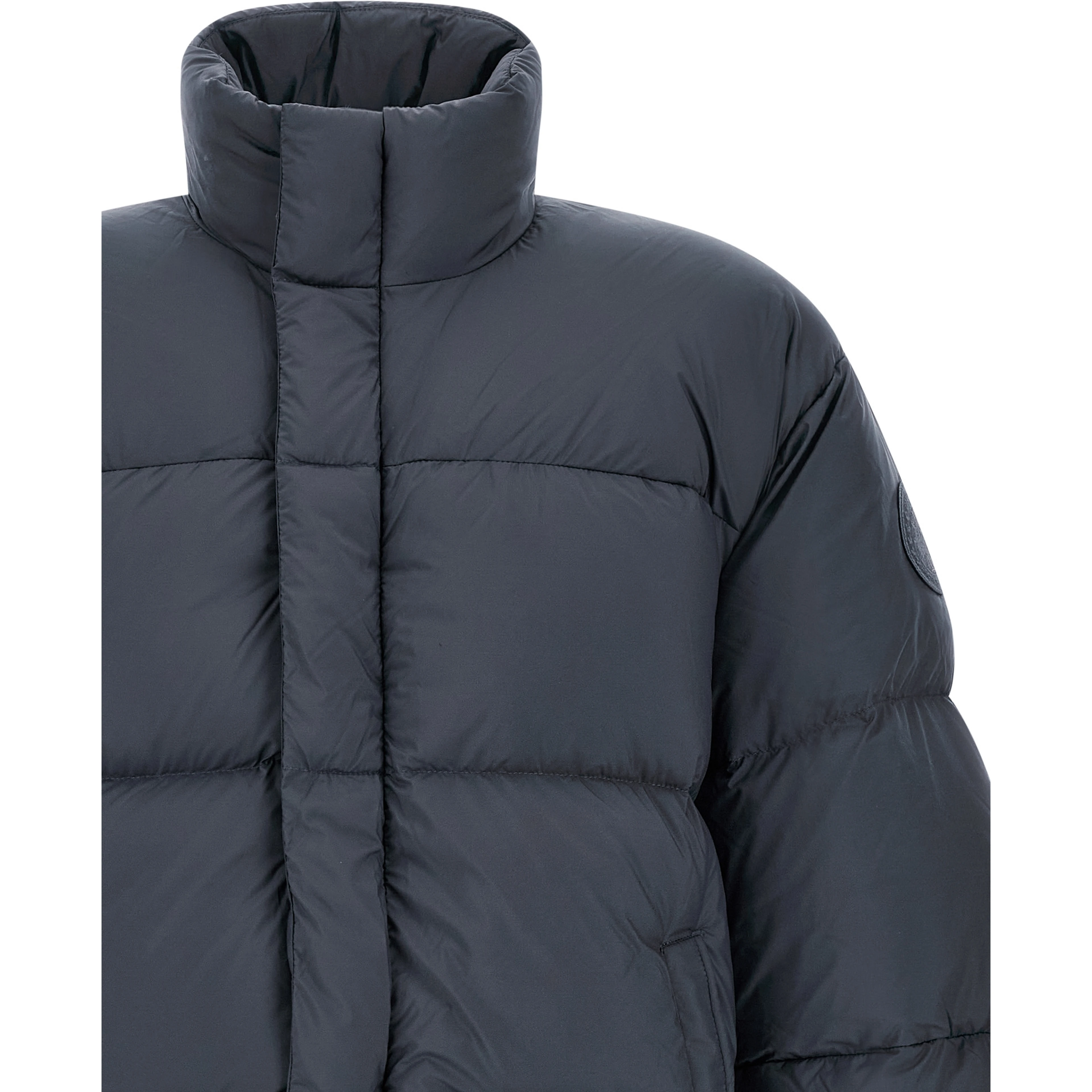 Gray Polyamide Full-Length Jacket