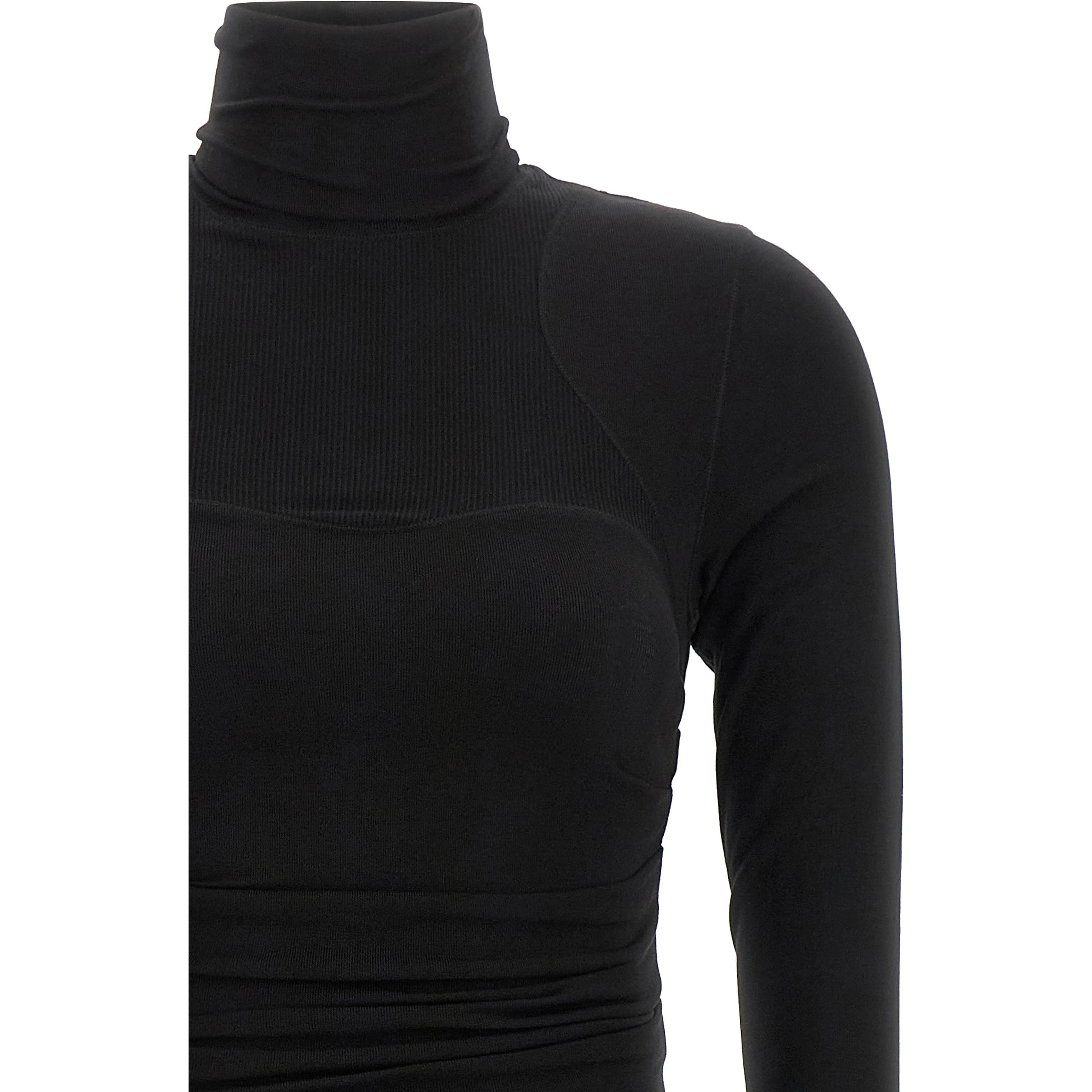 Black Lycra Midi Dress
