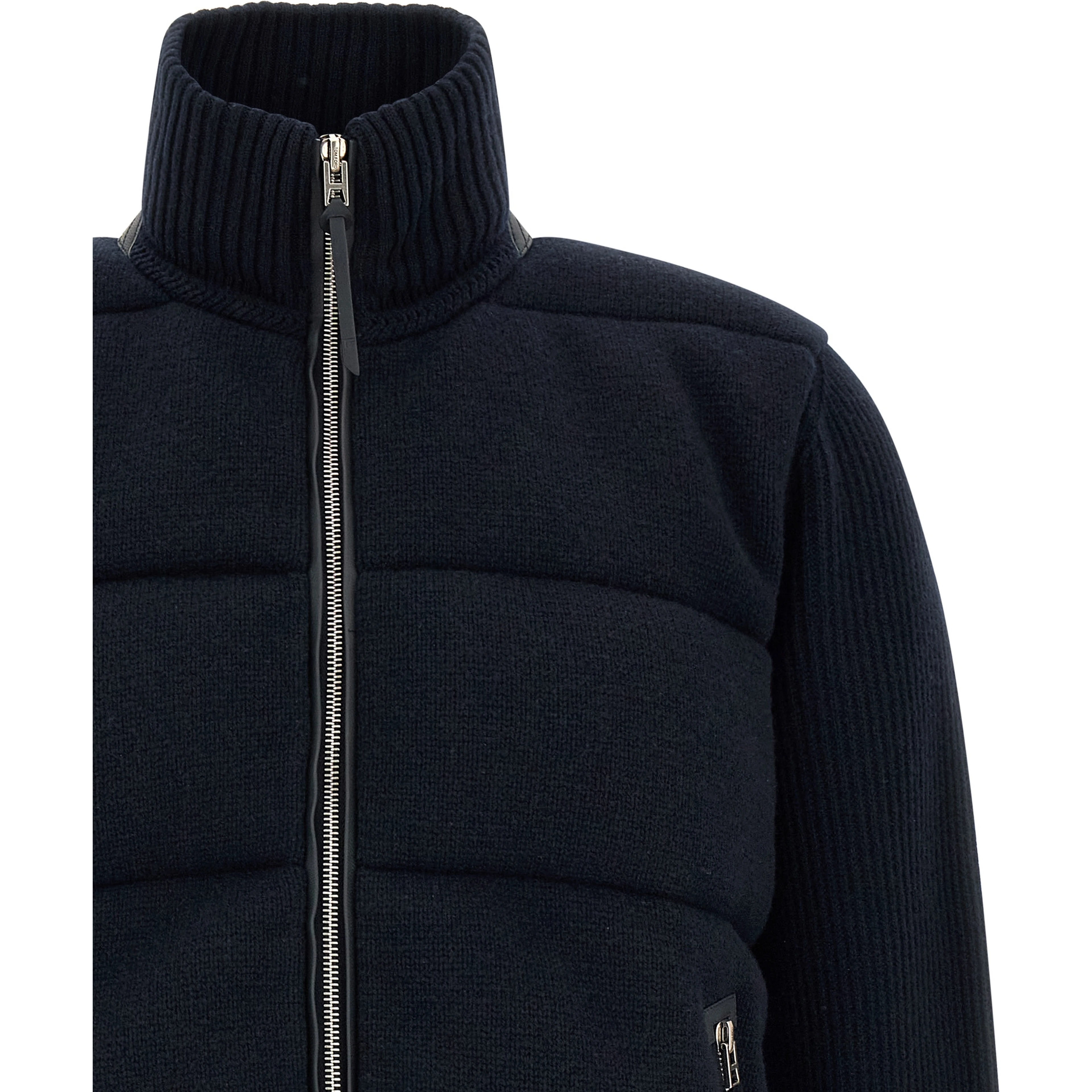 Blue Virgin Wool Full-Length Jacket