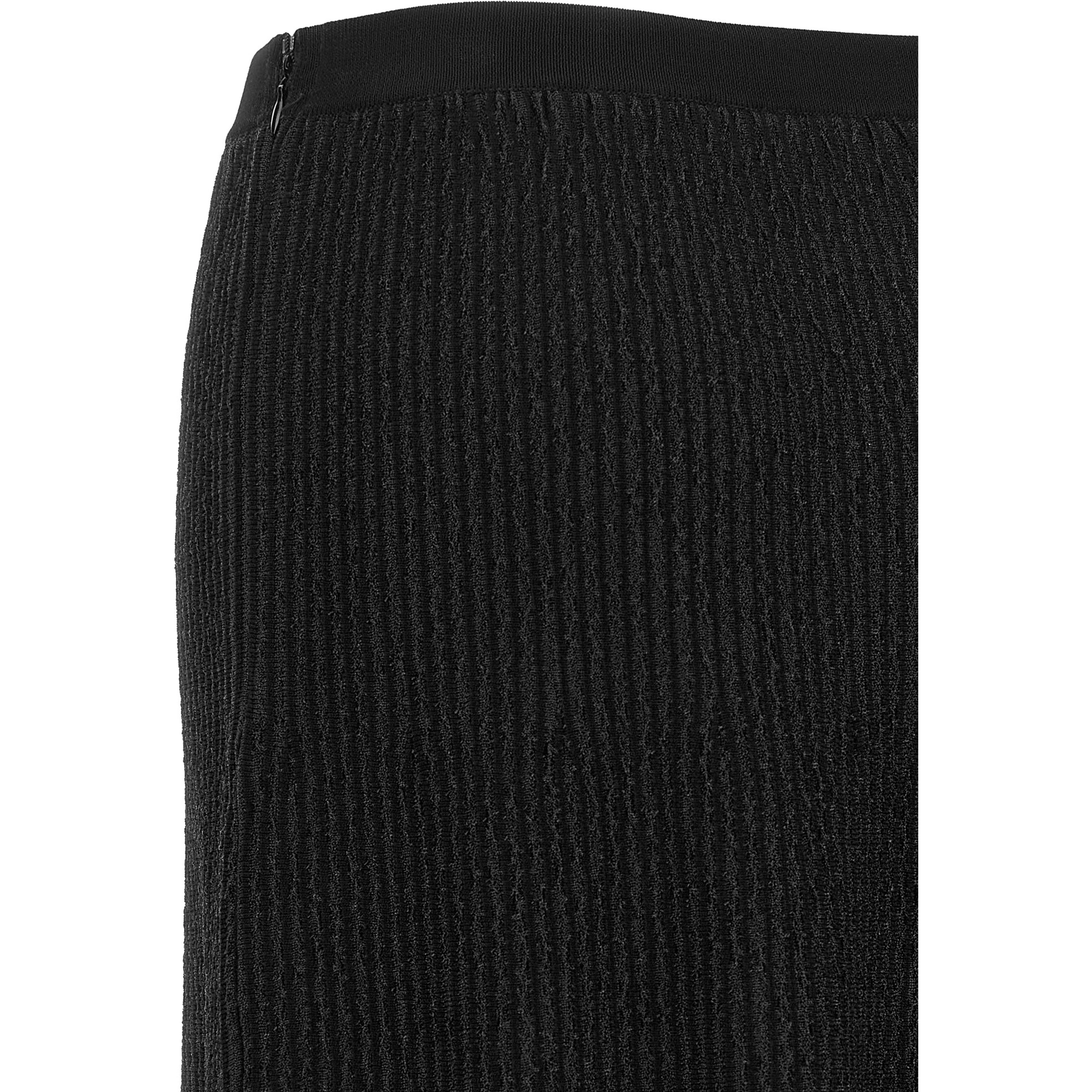 Black Viscose Midi Skirt