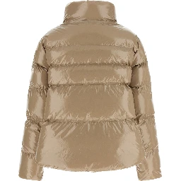 Beige Polyamide Full-Length Jacket