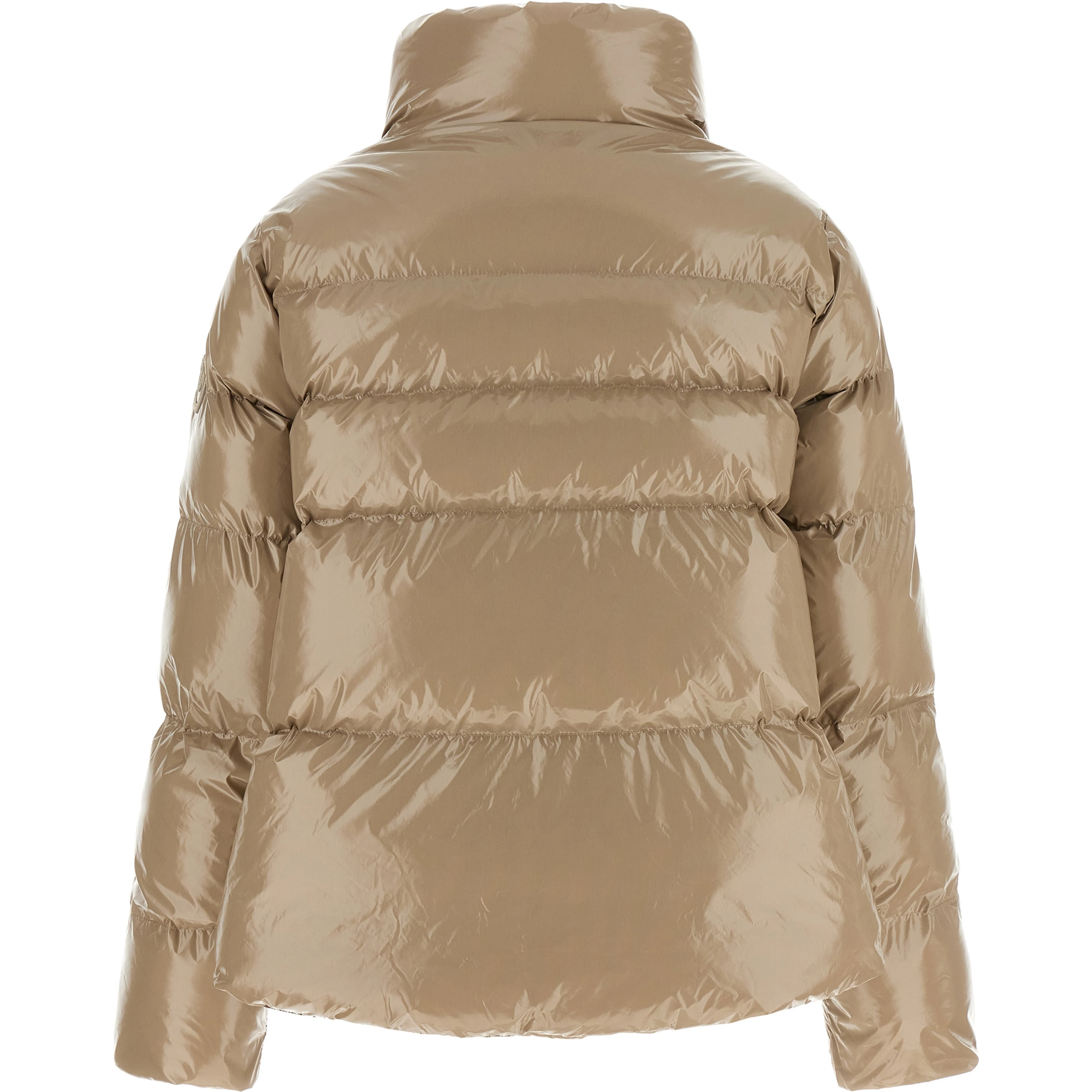 Beige Polyamide Full-Length Jacket