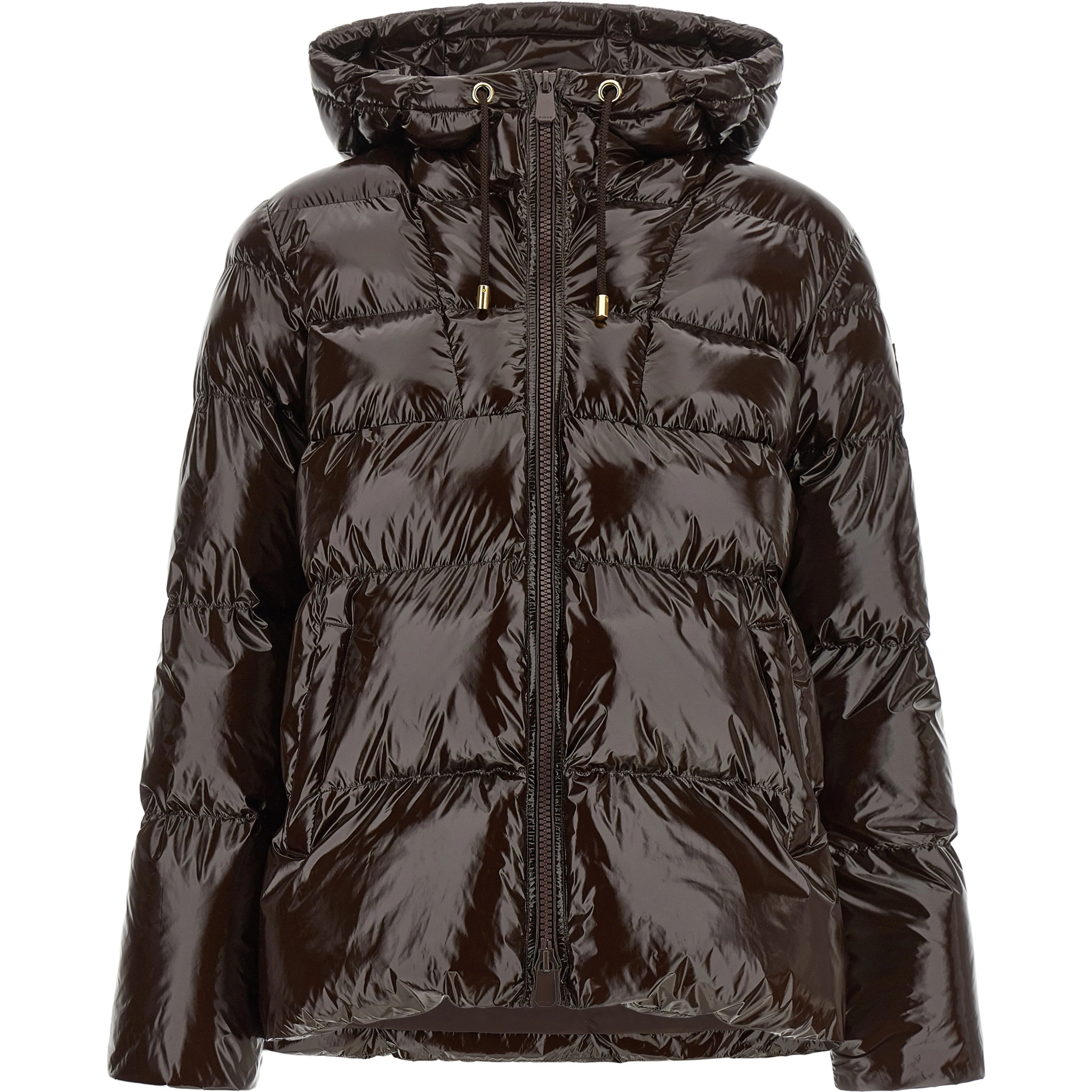 Brown Polyamide Full-Length Jacket