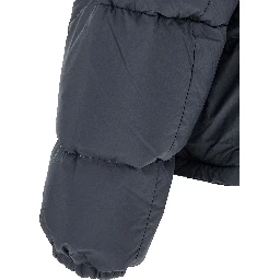 Gray Polyamide Full-Length Jacket