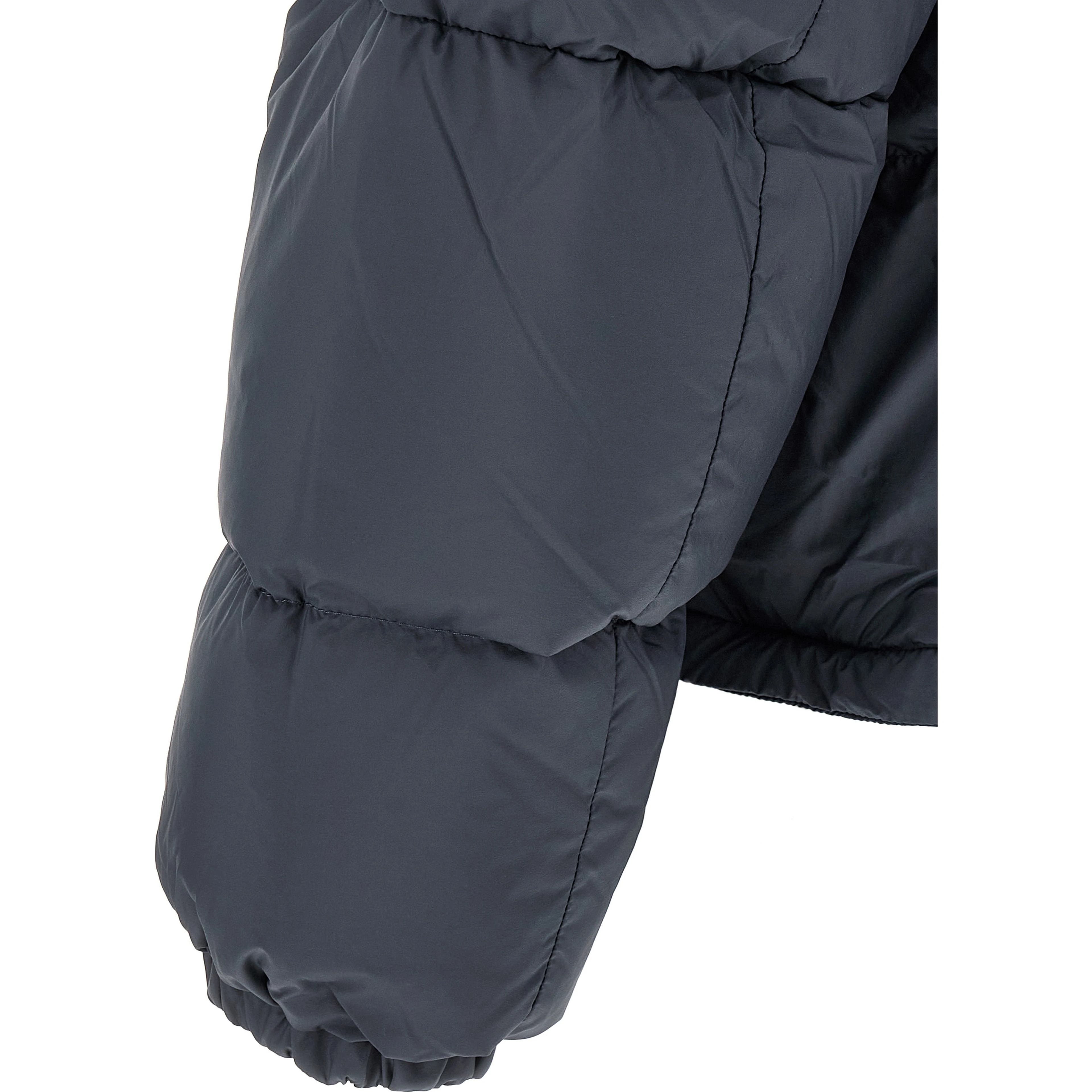 Gray Polyamide Full-Length Jacket