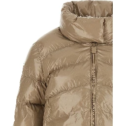 Beige Polyamide Full-Length Jacket