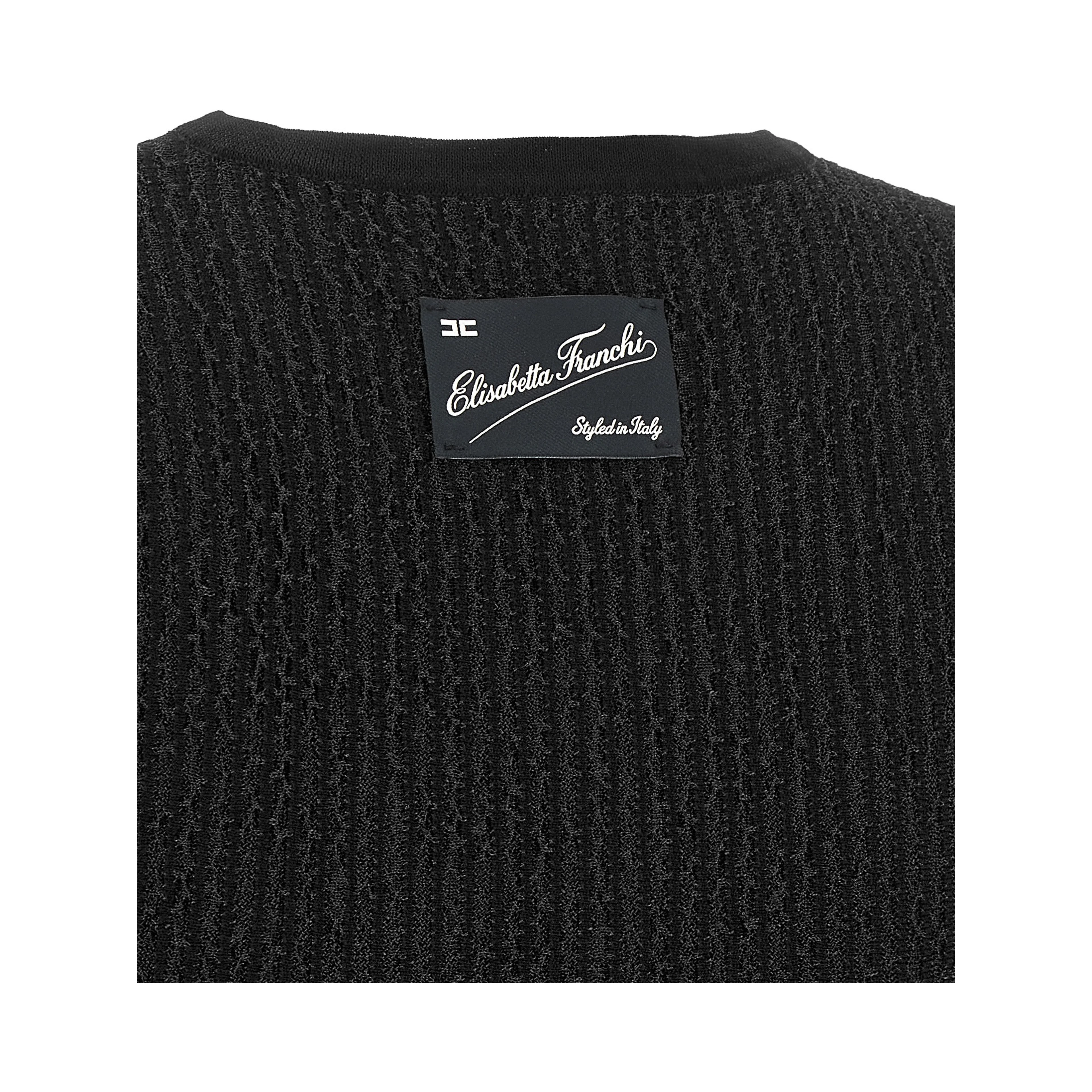 Black Viscose Sleeveles T-Shirt